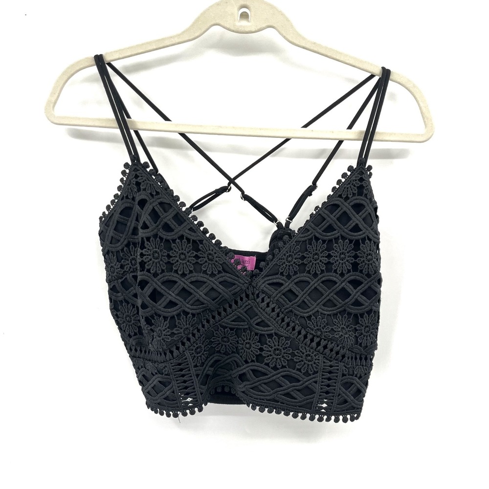 Miami Black Lace whimsigoth boho fairycore bralette babydoll baby top fairy M